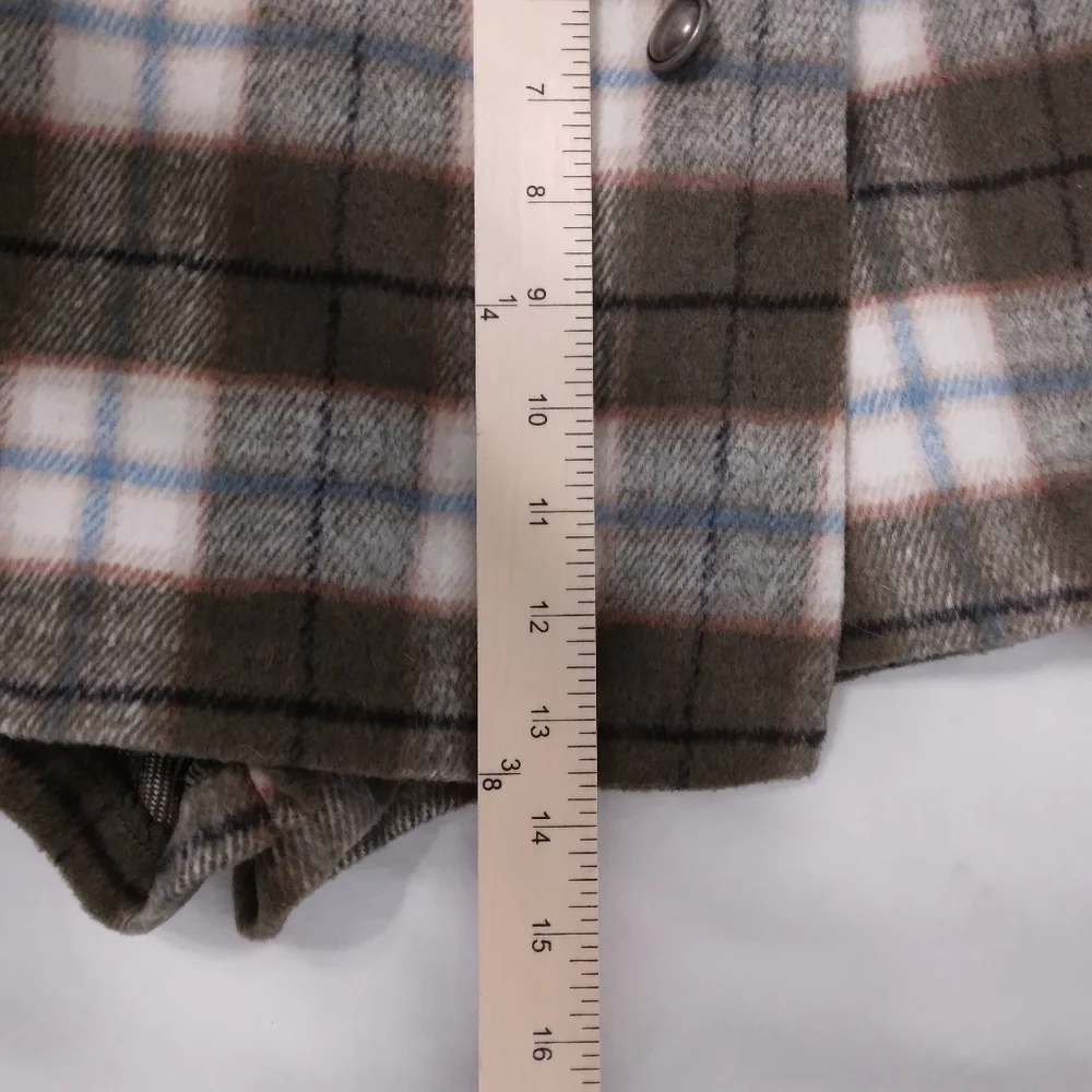 Forever 21 Green Blue Cream Plaid Faux Wrap Skort Size Medium